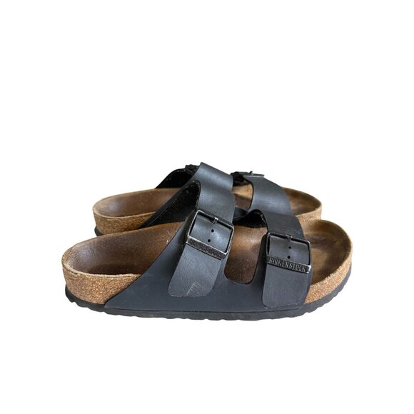 Birkenstock Arizona Two-Strap Buckle Slide Footbed Sandal Unisex Black Brown - Picture 1 of 7